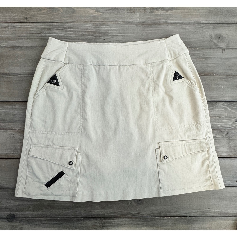 Jamie Sadock Airwear Hybrid Skort Beige Tan Golf Skort Size 6 Cargo Activewear